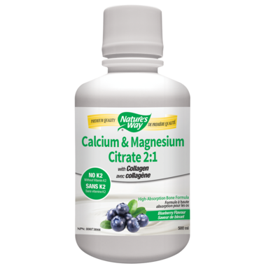 Nature's Way Calcium & Magnesium Citrate 21 With Collagen - Blueberry (500ml) - Lifestyle Markets