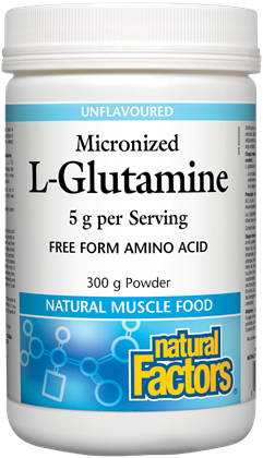 Natural Factors Micronized L-Glutamine - Unflavoured (300g) - Lifestyle Markets