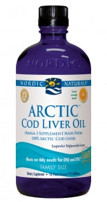 Nordic Naturals Arctic Cod Liver Oil Liquid - Orange (Family Size) (473ml) - Lifestyle Markets
