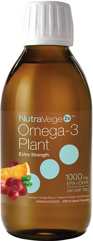 Nature's Way NutraVege Omega-3 Plant 2X - Cranberry Orange Flavour  (200ml) - Lifestyle Markets