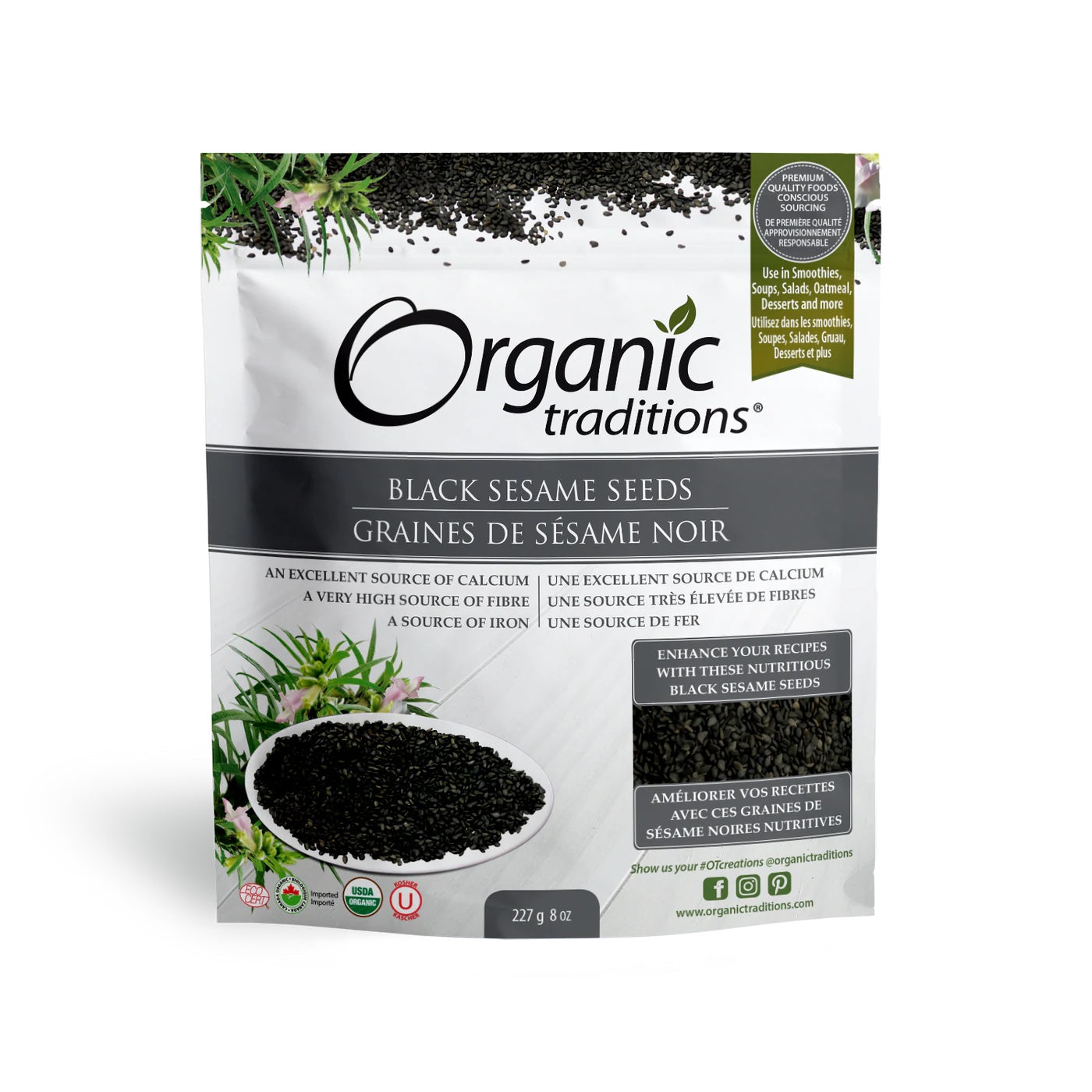 Organic Traditions Black Sesame Seeds (227g) - Lifestyle Markets