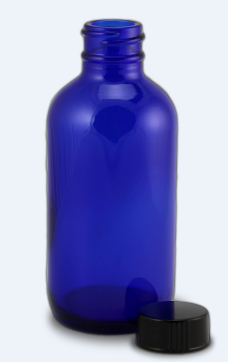 Pure Potent Wow Blue Cobalt Glass Bottle with Cap (120ml) - Lifestyle Markets