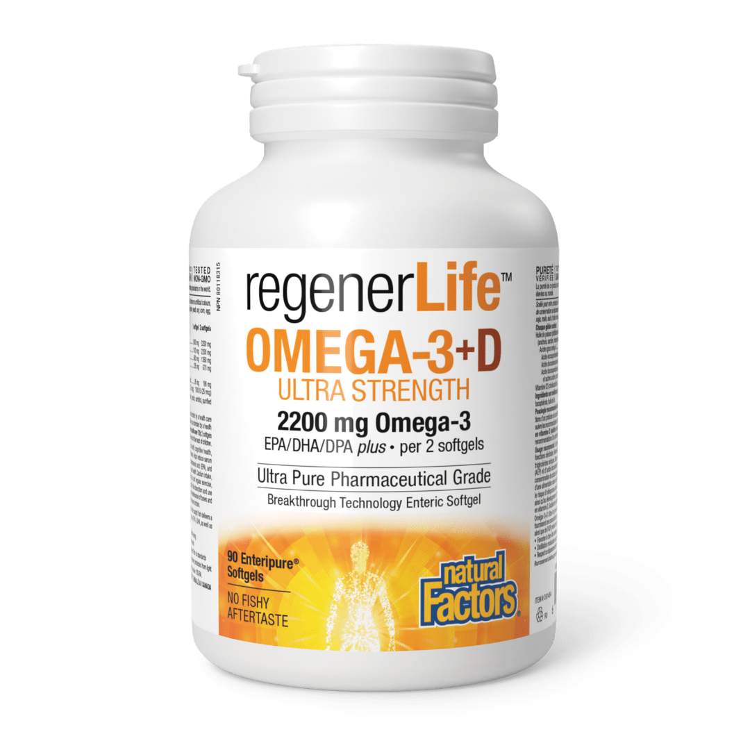 Natural Factors Regenerlife Omega-3+D (2200mg) - Lifestyle Markets