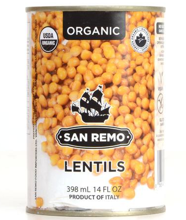 San Remo Organic Lentils (398ml) - Lifestyle Markets