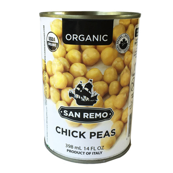 San Remo Organic Chick Peas (398ml) - Lifestyle Markets