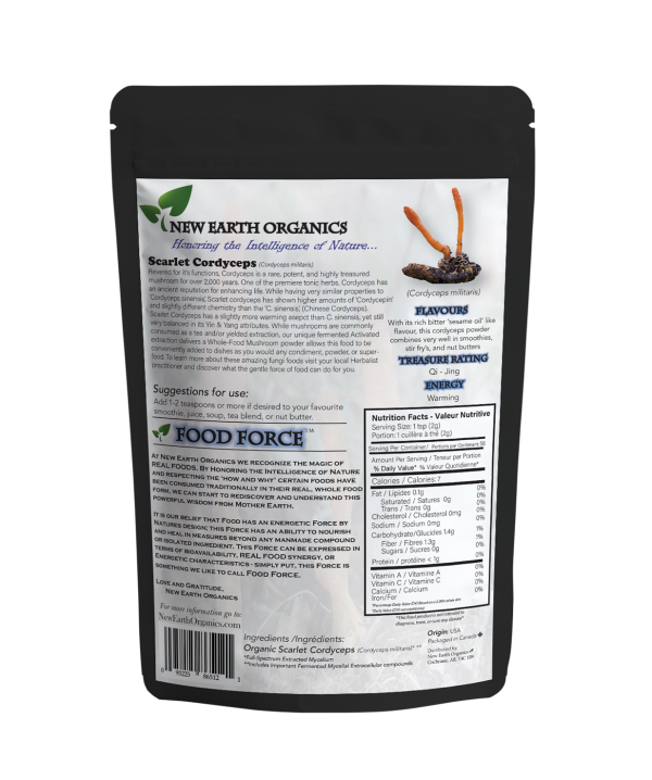 New Earth Organics Scarlet Cordyceps (227g) - Lifestyle Markets