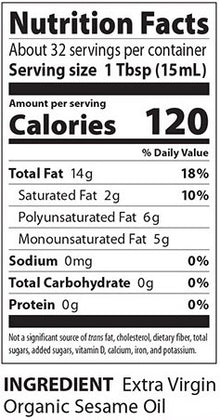 Eden Organic Sesame Oil (473ml) - Lifestyle Markets