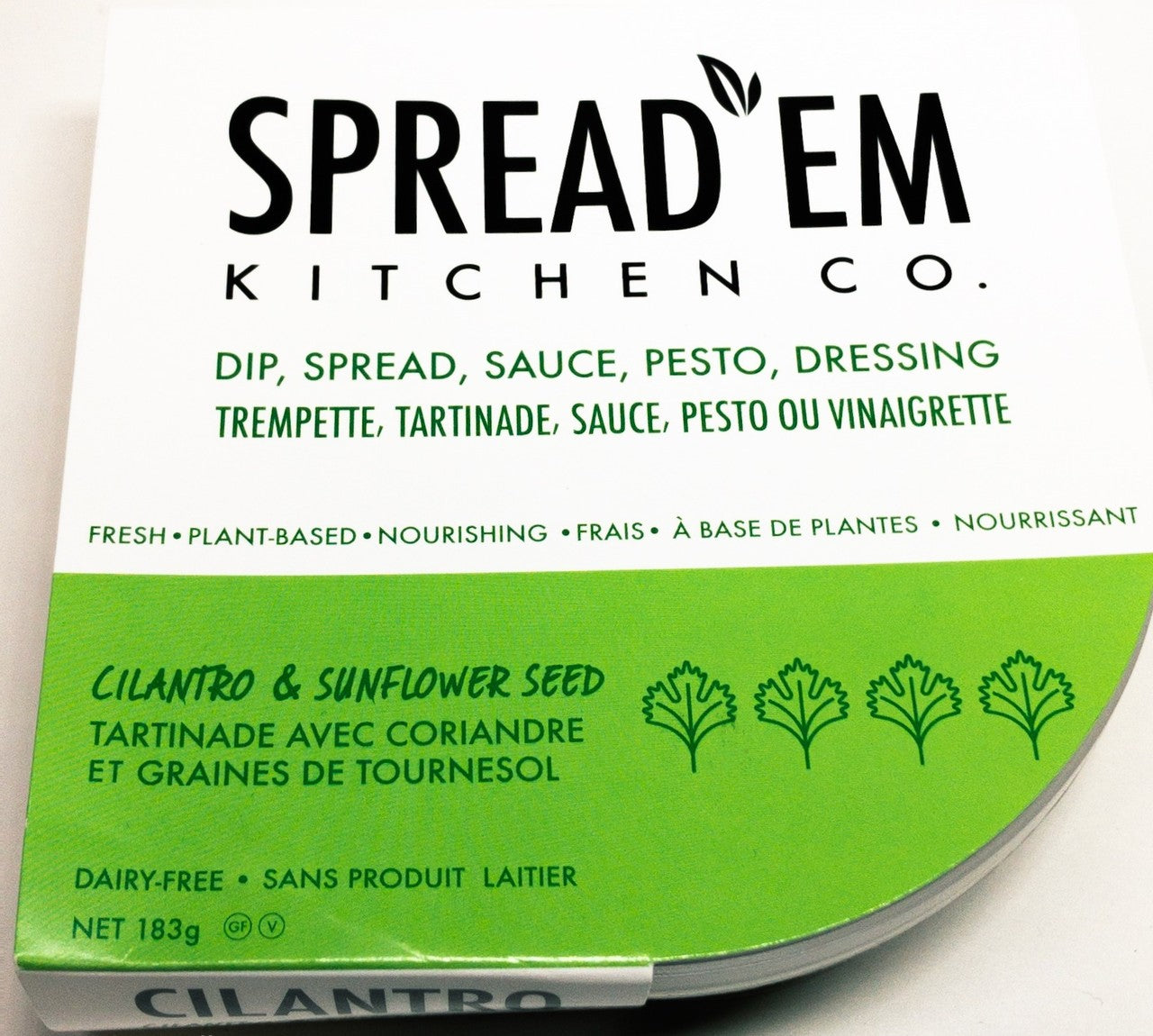 Spread'em Fermented Cashew Cream-Cheese Style Spread Cilantro & Sunflower Seeds(183g) - Lifestyle Markets