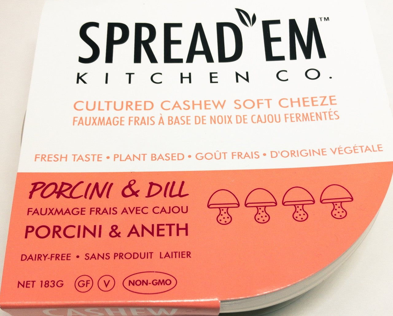 Spread'em Fermented Cashew Cream-Cheese Style Spread Porcini & Dill (183g) - Lifestyle Markets