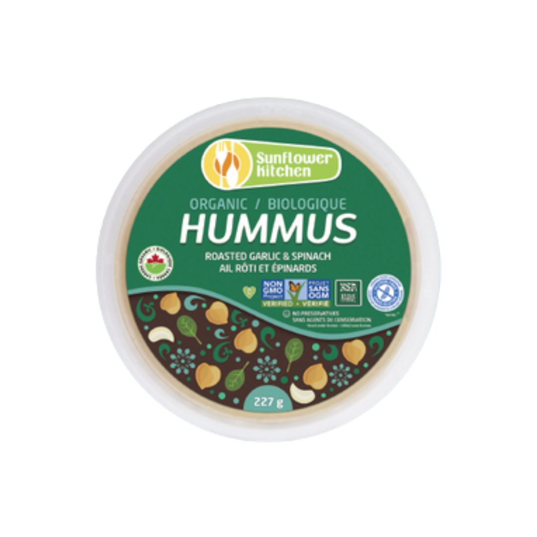 Sunflower Kitchen Organic Hummus Garlic Spinach (227g) - Lifestyle Markets