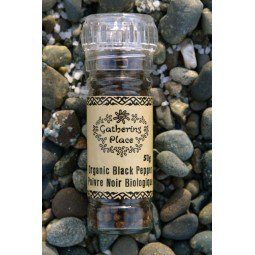 Gathering Place Organic Black Pepper Refillable Grinder (100g) - Lifestyle Markets