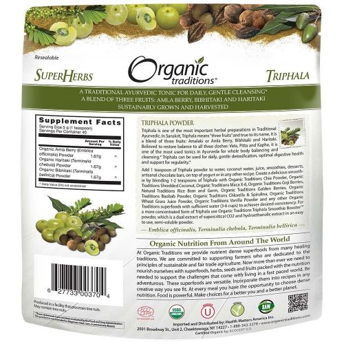 Organic Traditions Triphala Powder (200g) - Lifestyle Markets