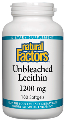 Natural Factors Unbleached Lecithin (1200mg) (180 Soft Gels) - Lifestyle Markets